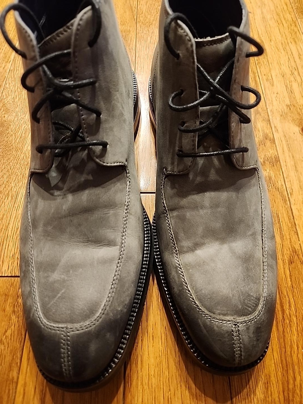 Cole Haan Men’s Size 8.5M Gray/olive Leather Waterproof Chukka Boots Grand.OS